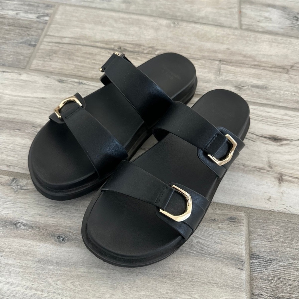Abercrombie & Fitch Black Double Strap Sandals
